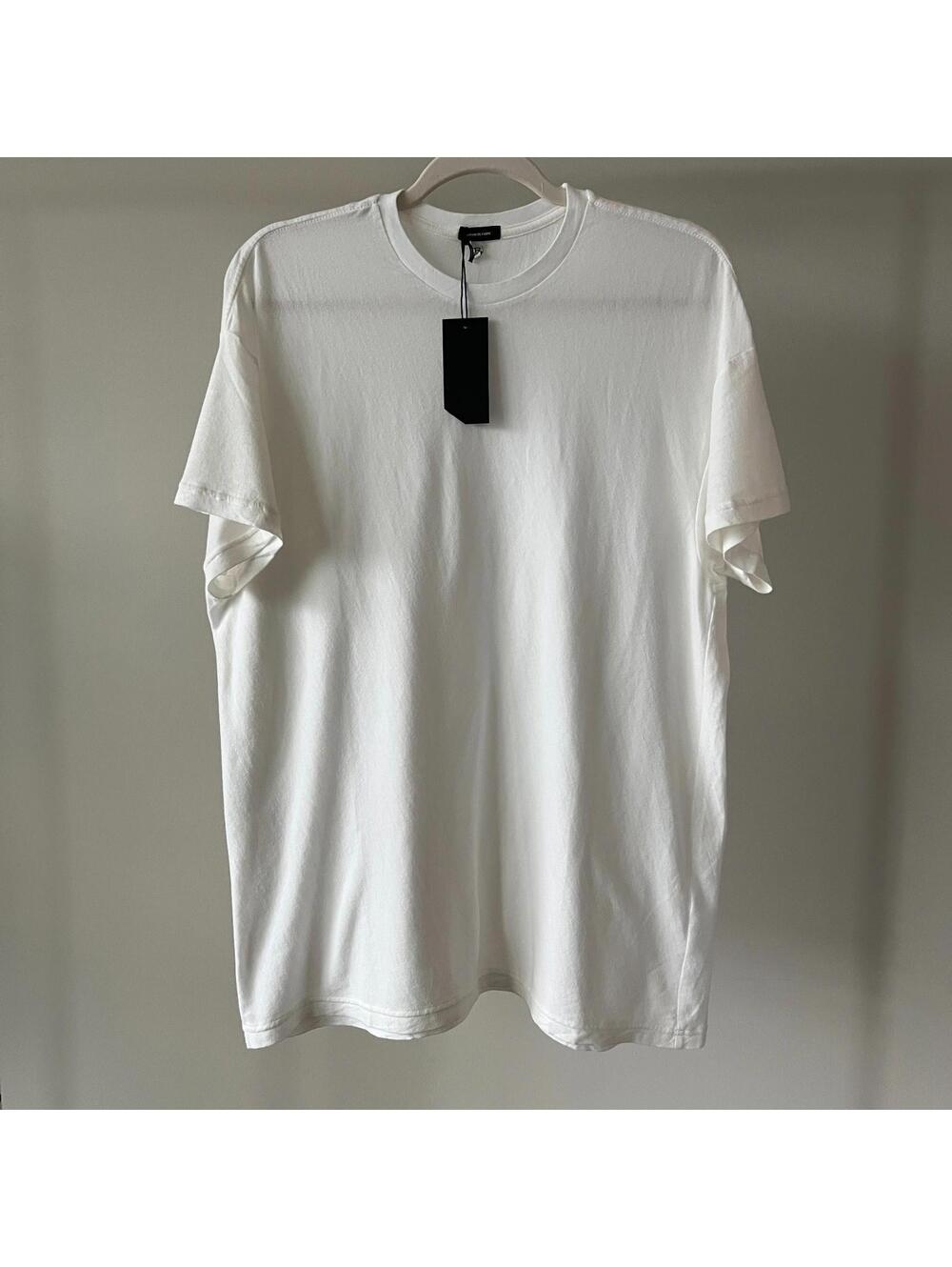 NWT ~R13 White Boxy SealessTshirt 95% cotton 5% cashmere Japanese Fabric Size XS